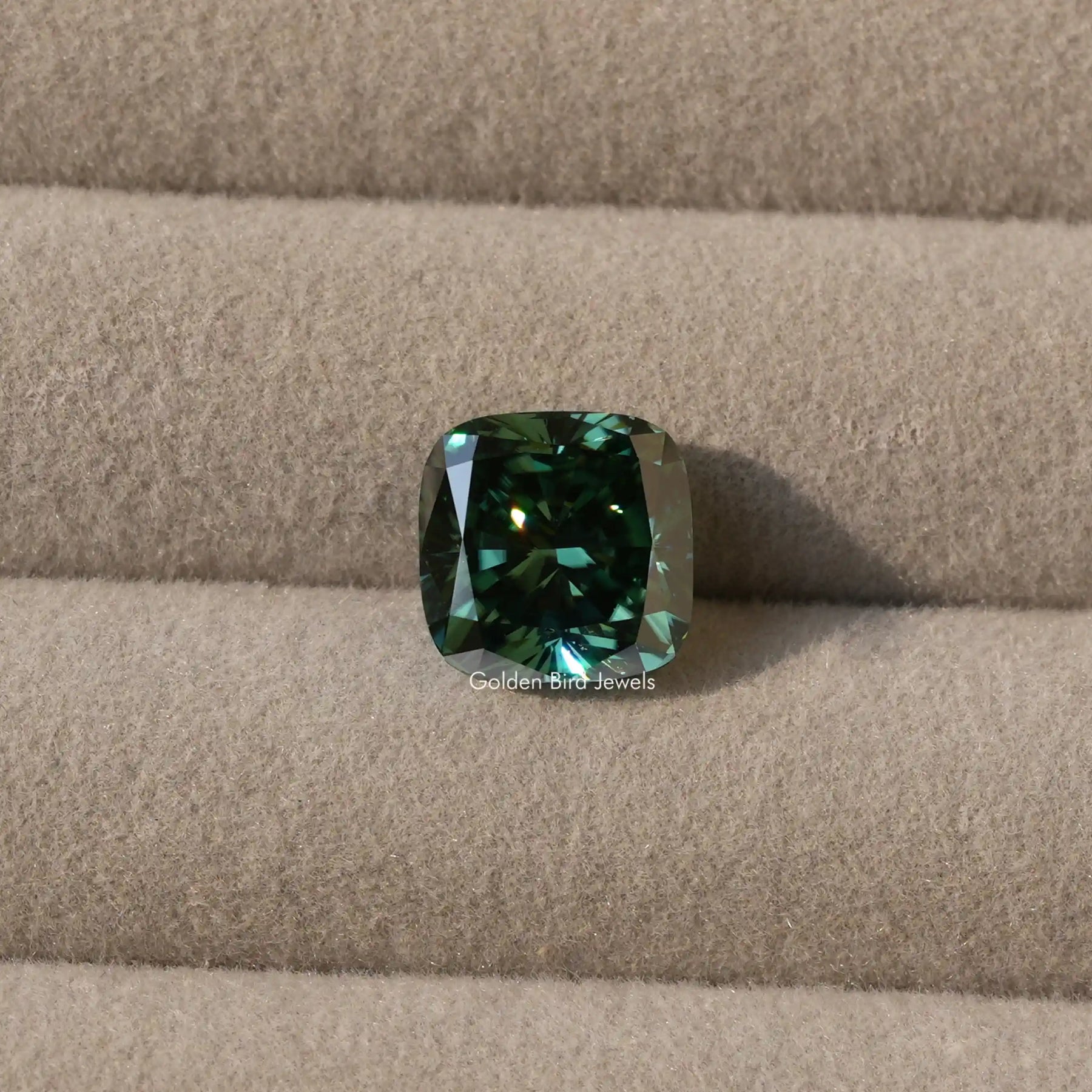 [This loose moissanite cushion cut stone made of vs clarity]-[Golden Bird Jewels]