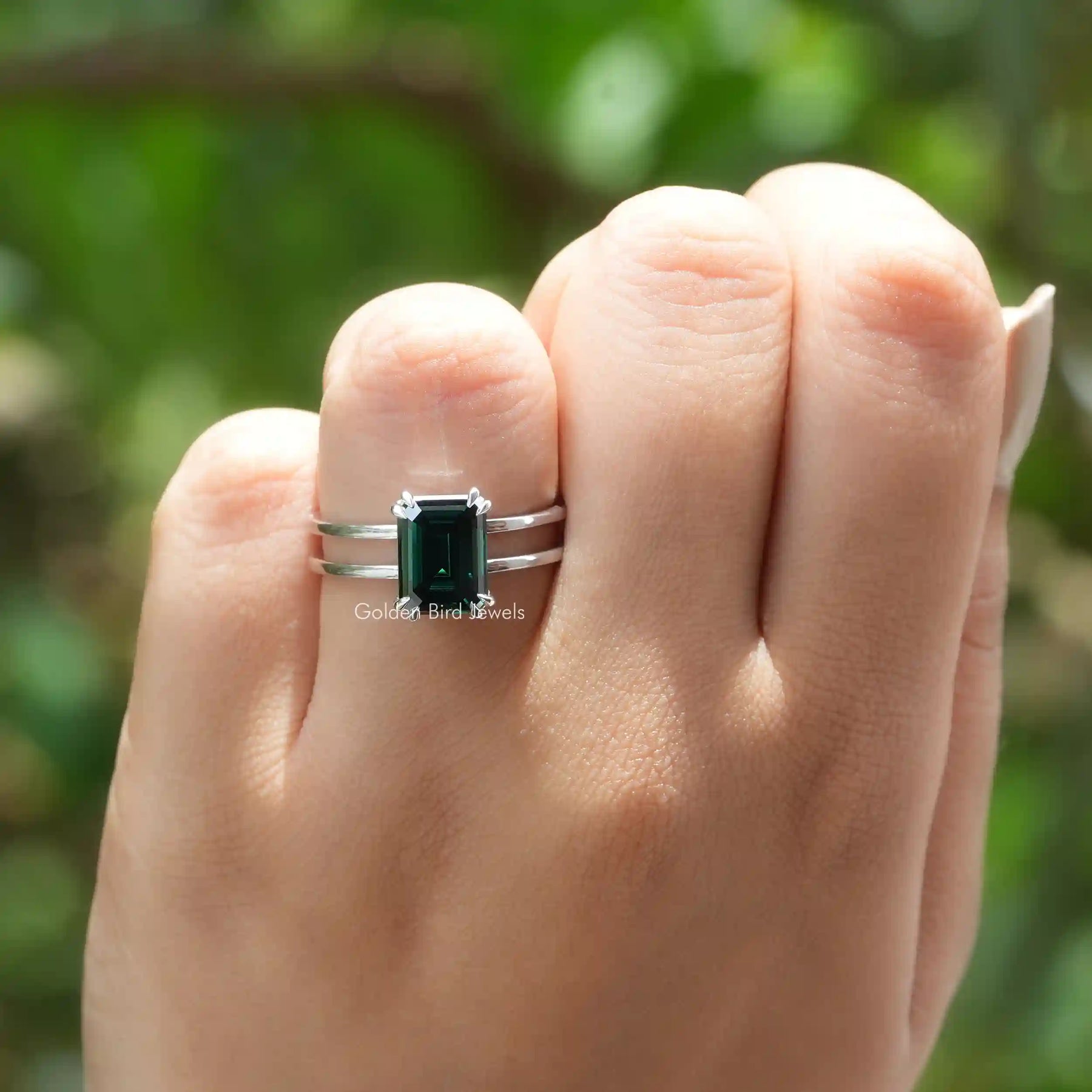 Dark green 2025 emerald ring