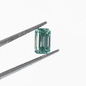 Dark Green Moissanite Emerald Cut Loose Stone