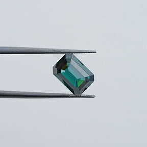 Dark Green Old Mine Emerald Cut Loose Moissanite