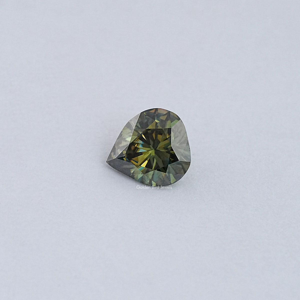 Dark Green Pear Cut Moissanite Loose Stone
