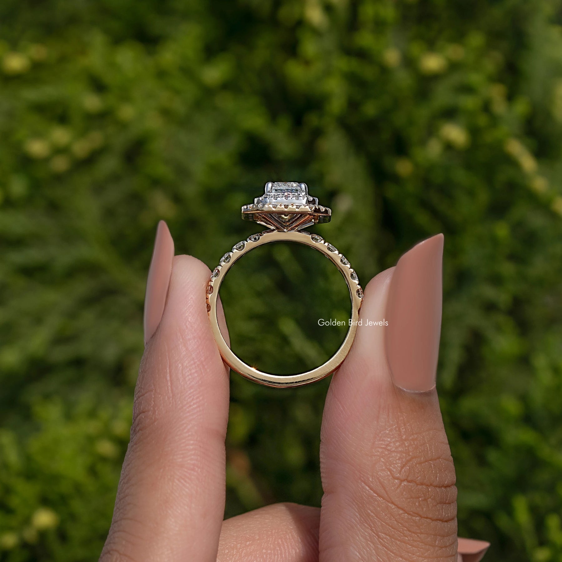 Radiant Cut Diamond Double Halo Engagement Ring