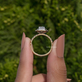 Radiant Cut Diamond Double Halo Engagement Ring