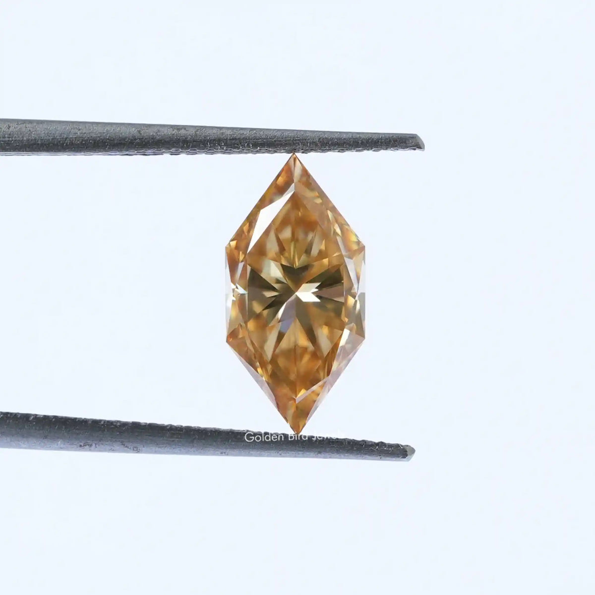 [In tweezer front view of marquise cut loose stone]-[Golden Bird Jewels]