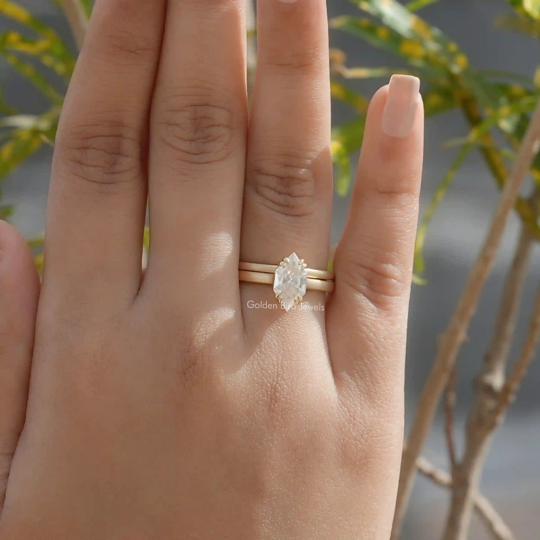 Gold marquise wedding set discount