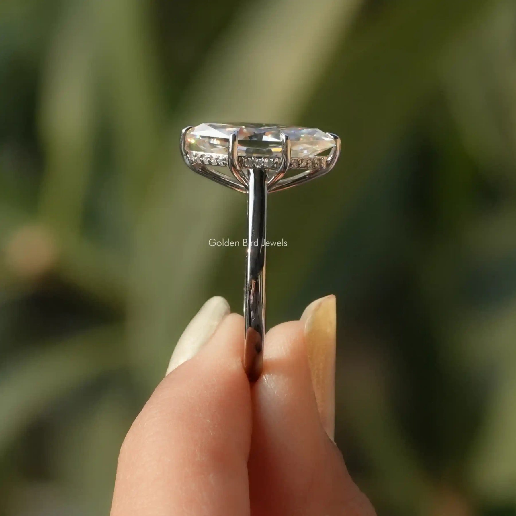 Dutch Marquise Cut Hidden Halo Ring