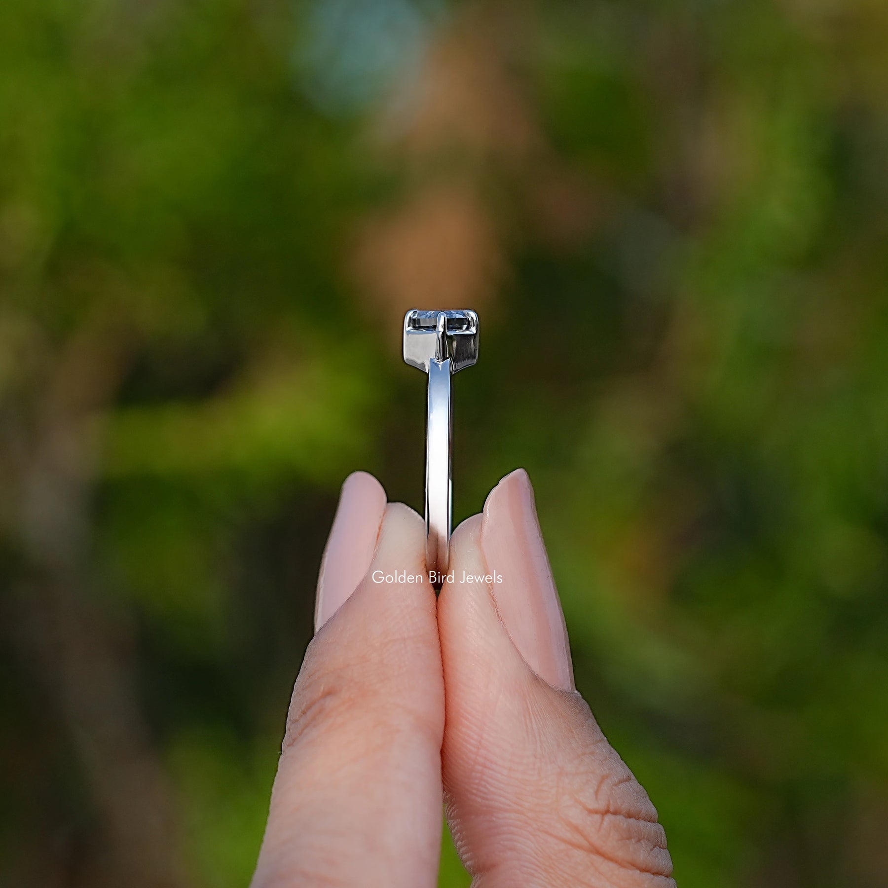 Gray Dutch Marquise Moissanite Solitaire Ring