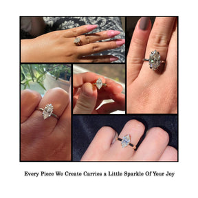 Dutch Marquise Cut Hidden Halo Moissanite Ring