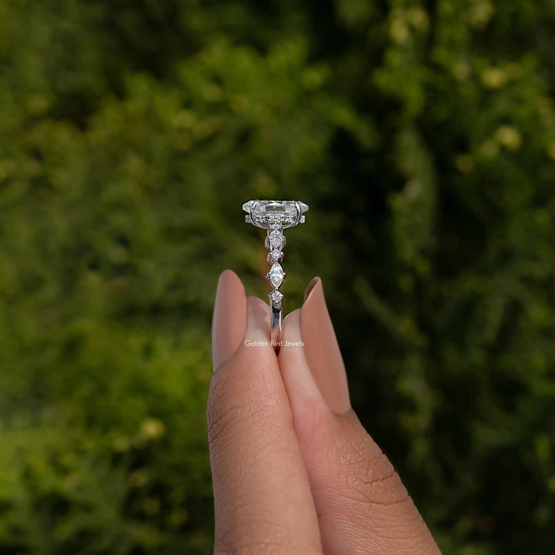 Dutch Marquise Cut Moissanite Engagement Ring