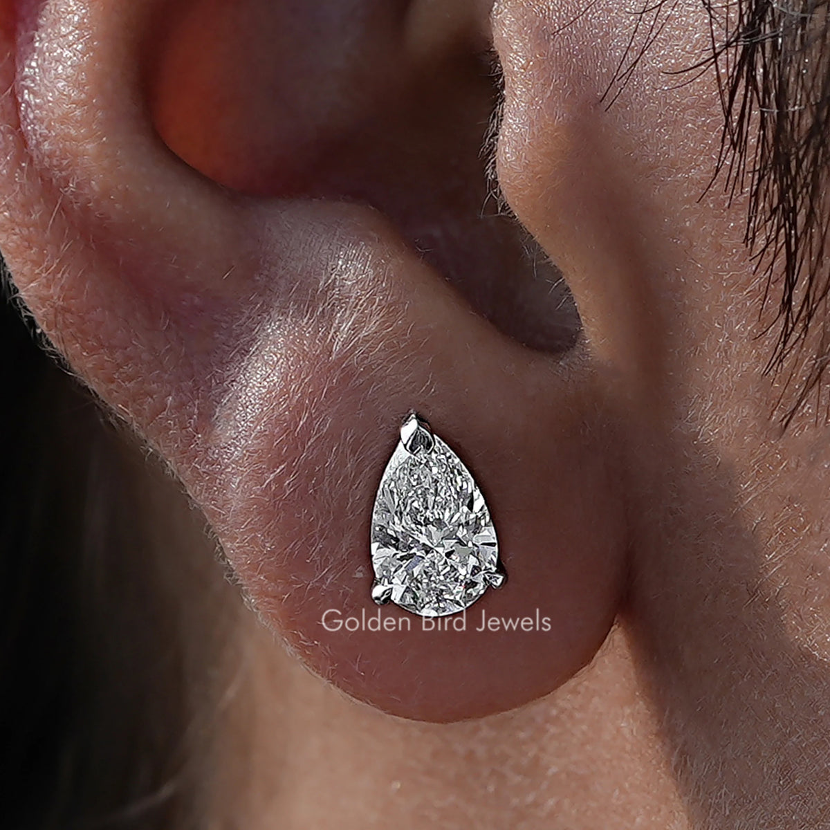 Pear Cut Lab Grown Diamond Stud Earrings