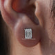 Emerald Cut Diamond White Gold Stud Earrings