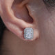 Radiant Cut Lab Diamond Halo Stud Earrings