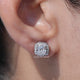 Cushion Cut Lab Diamond Halo Stud Earrings