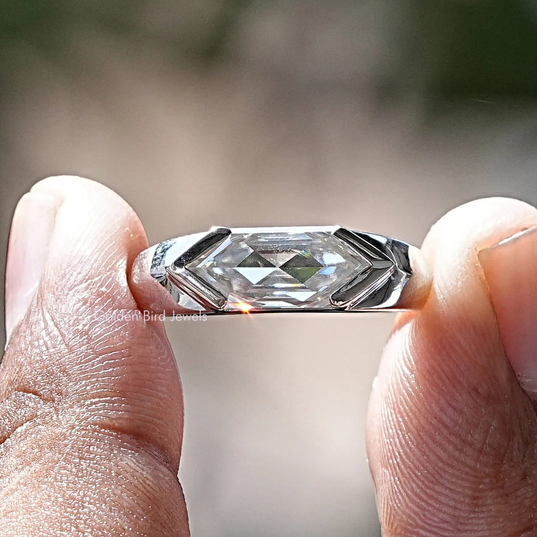 Moissanite men's ring discount