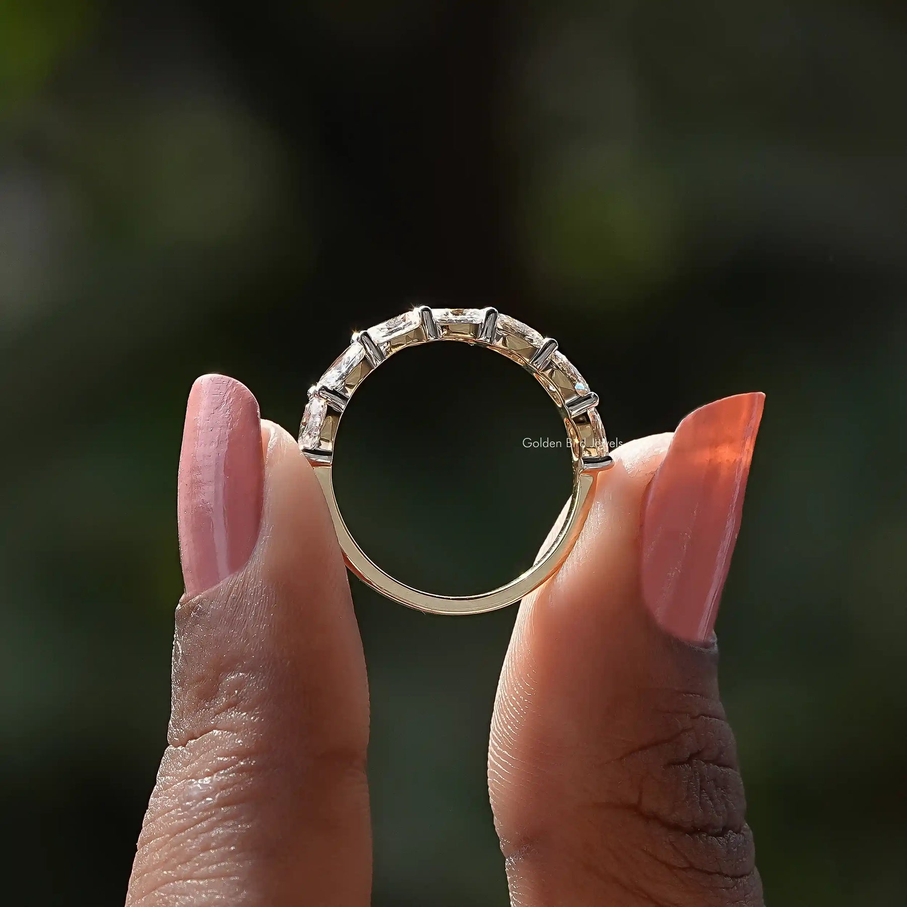 East West Oval Diamond Eternity Band