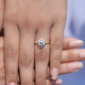 Old European Round Moissanite Accent Ring