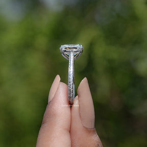 Elongated Cushion Cut Moissanite Solitaire Ring