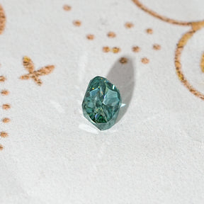 Blue Green Elongated Cushion Loose Moissanite
