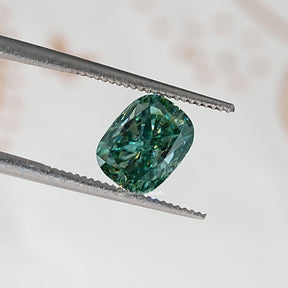 Blue Green Elongated Cushion Loose Moissanite