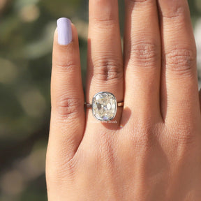 Elongated Old Mine Cushion Moissanite Ring
