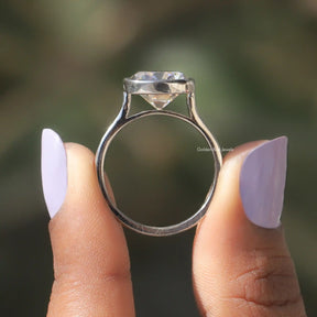 Elongated Old Mine Cushion Moissanite Ring