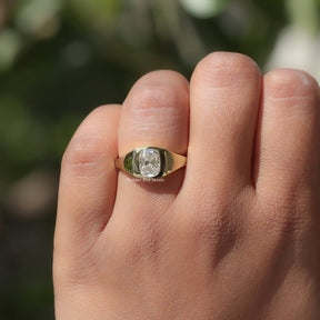 Cushion Cut Moissanite Ring In finger