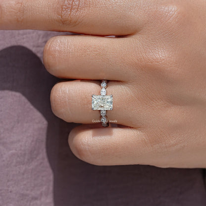 Radiant Cut Moissanite Gemstone Engagement Ring