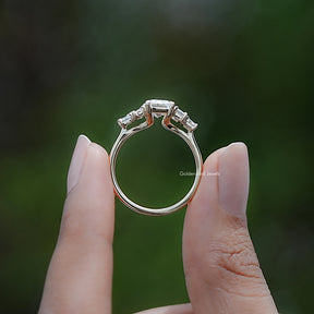 Emerald And Baguette Lab Diamond Five Stone Ring