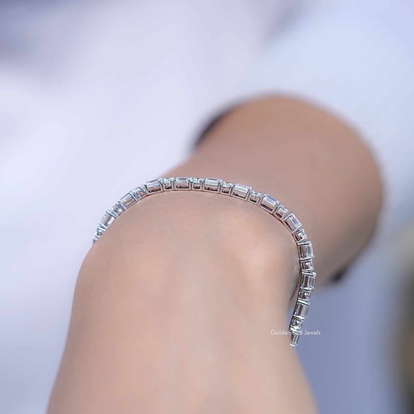 Detailed View of Lab Diamond Tennis Bracelet
