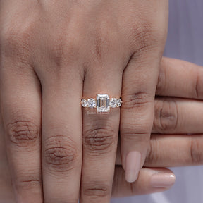 Emerald Cut Lab Diamond Five Stone Ring