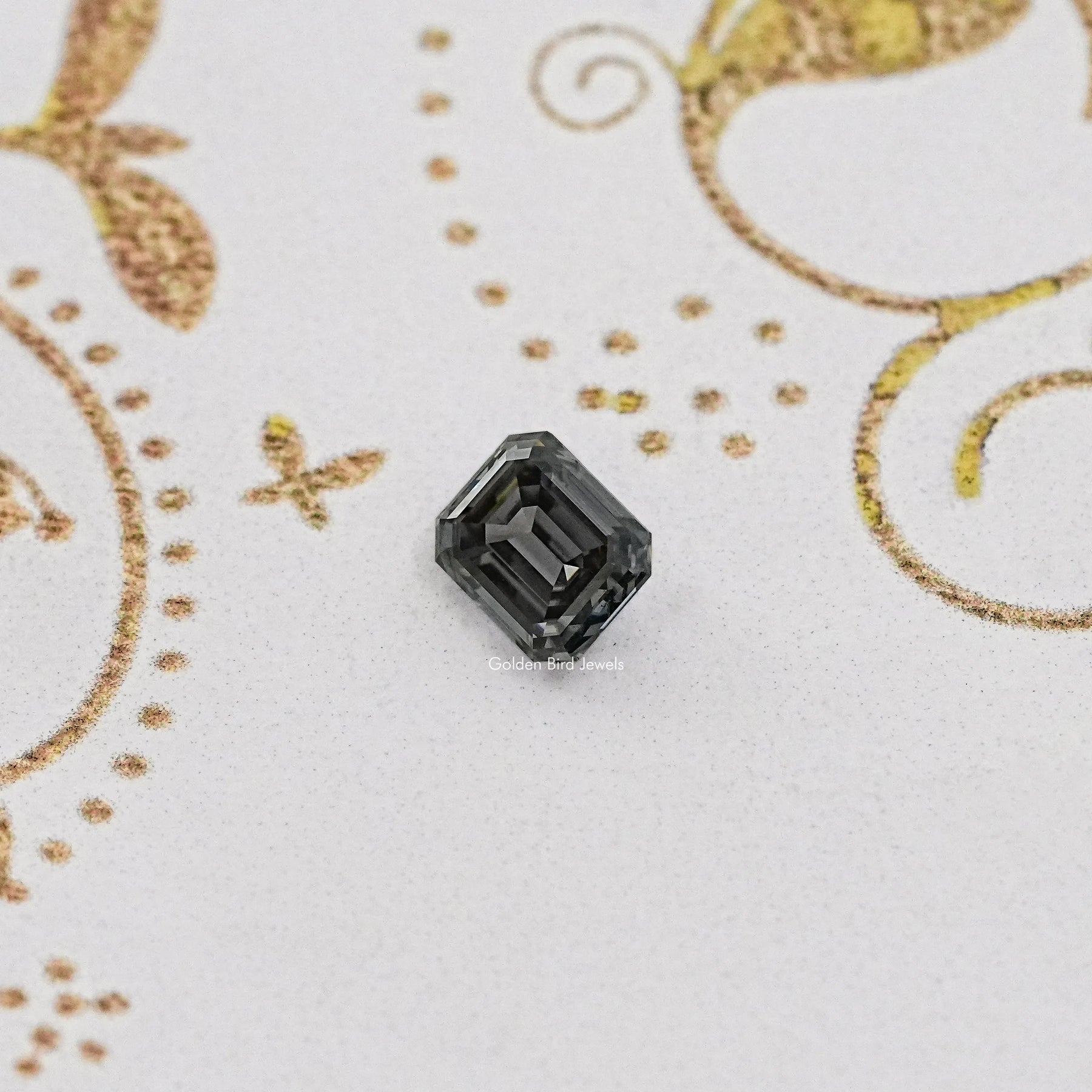 Gray Emerald Cut Loose Moissanite