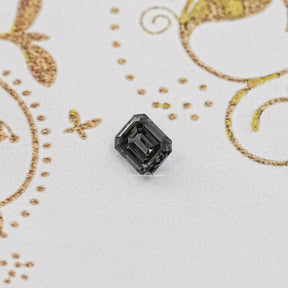 Gray Emerald Cut Loose Moissanite