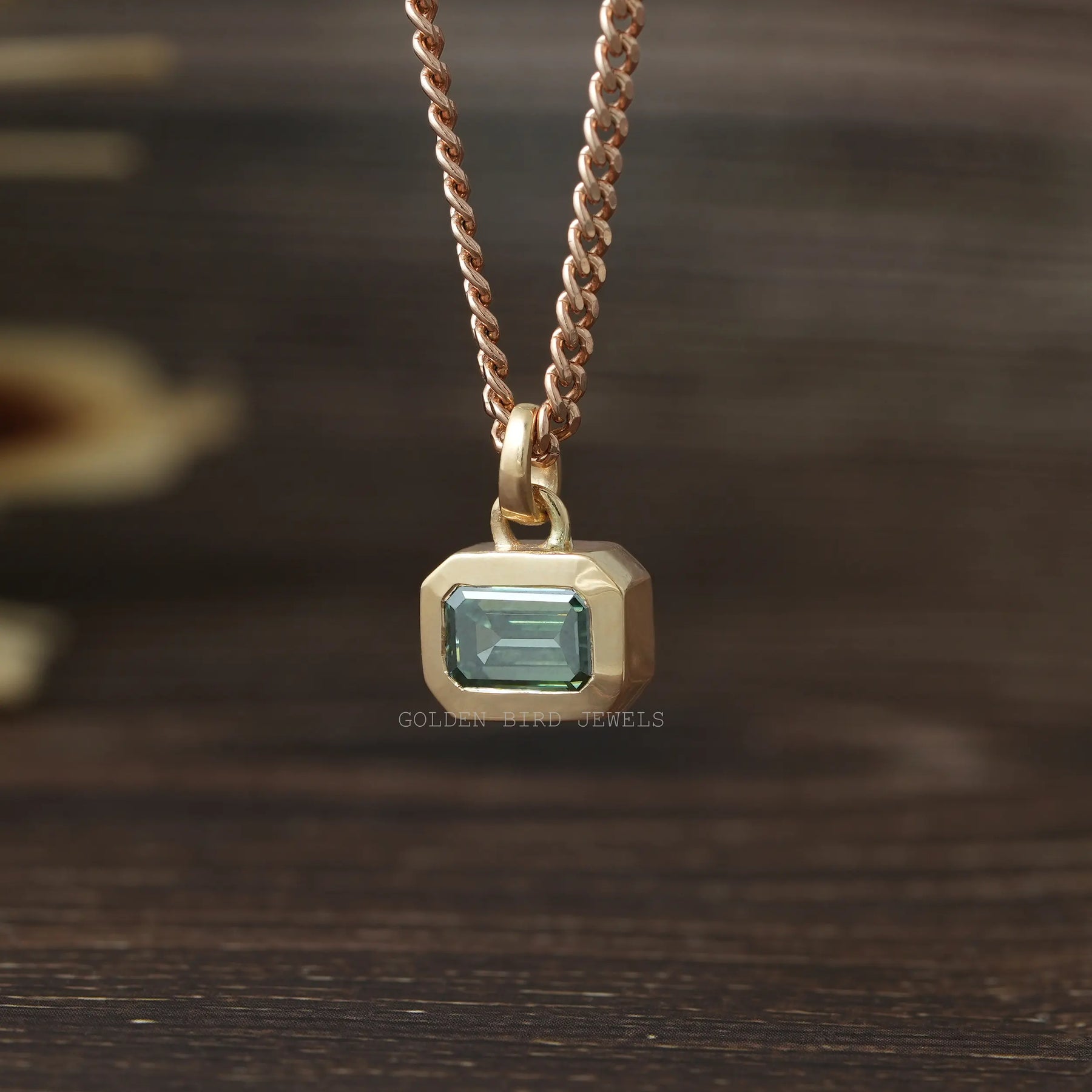 Bezel set 2025 moissanite necklace