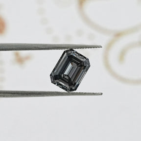 Gray Emerald Cut Loose Moissanite