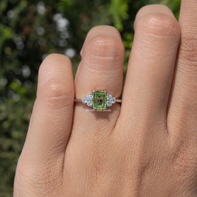 Peridot Green Emerald Gemstone Ring