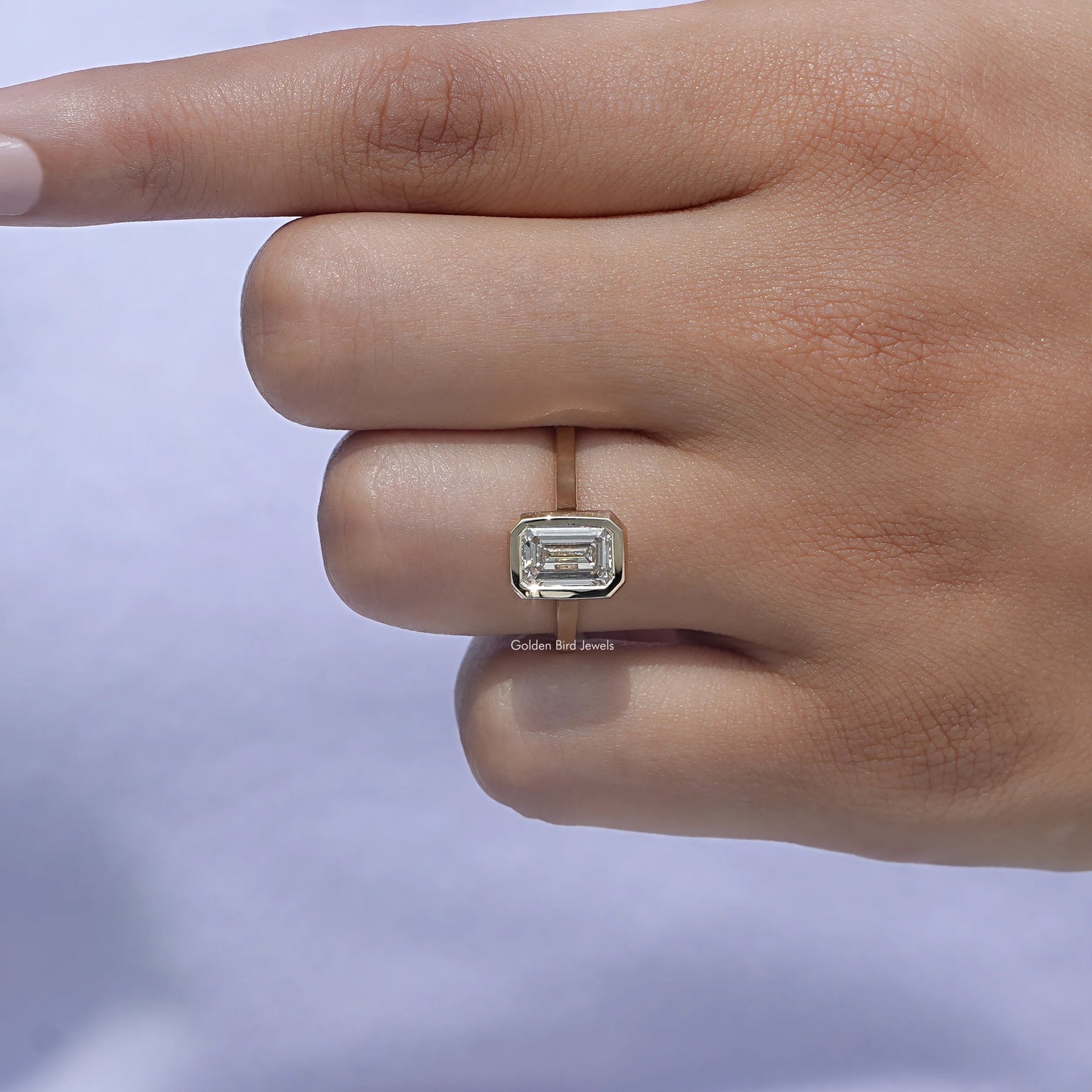 Bezel Rig Emerald Diamond Bezel Engagement Ring