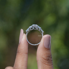 Lab Diamond Emerald Cut Five Stone Ring