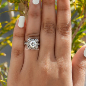 European Round Cut Moissanite Vintage Ring