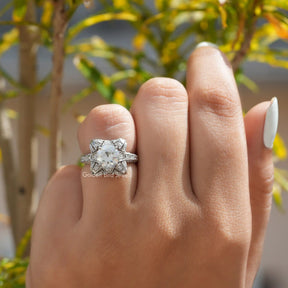 European Round Cut Moissanite Vintage Ring