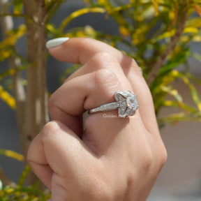 European Round Cut Moissanite Vintage Ring
