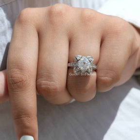 European Round Cut Moissanite Vintage Ring