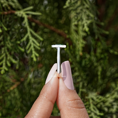 Oval Moissanite Diamond Bezel Set Wedding Ring