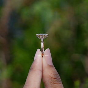 Old Mine Cushion Moissanite Accent Ring