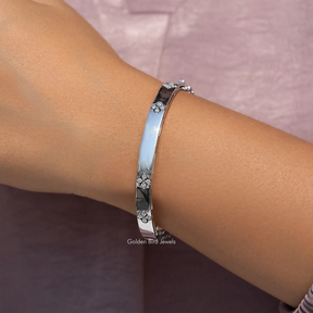 Floral Lab Grown Diamond Flush Set Bangel