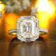 Emerald And Baguette Moissanite Halo Engagement Ring