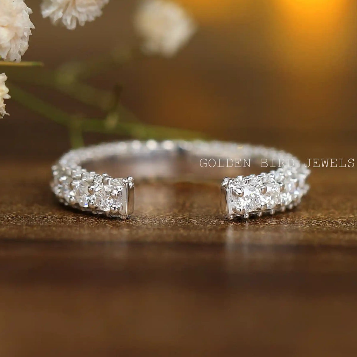 Round Moissanite Open Full Eternity Stacking Band