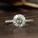 Old European Round Cut Moissanite Hidden Halo Ring