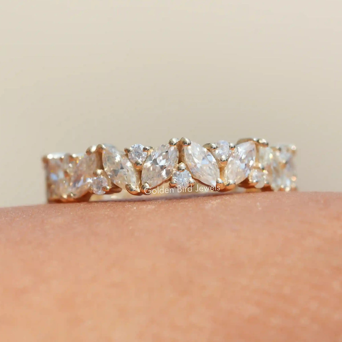 Marquise And Round Moissanite Full Eternity Band