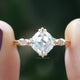 Old Mine Cushion Cut Moissanite Accent Stone Ring