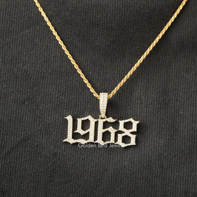 Colorless Round Moissanite Hip Hop Pendant